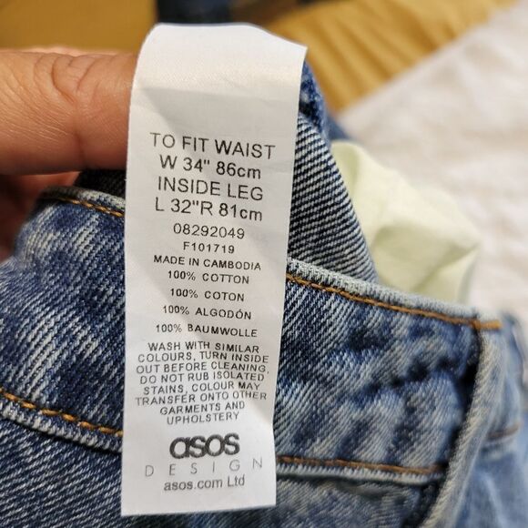 Asos design cropped jeans sz 34 - Picture 6 of 9